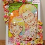 ◆似顔絵 ウェルカムボード 結婚式 赤い糸付き◆