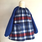 フリーススモック・秋色🍁タータンチェック×ネイビー(120size)