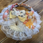 犬・猫の首輪　27～30　cocochan襟付きバンダナチョーカー　　現品のみ　白くま　クリスマス　雪の結晶　黄色系