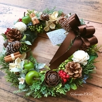 クリスマスリース*青りんごと木の実