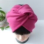 ◆幅広◆チェリーピンク●シルケット加工のストレッチ・ウール ヘアバンド/ターバン