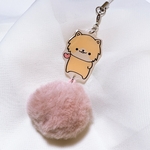 ポメラニアン　ファー付きストラップ