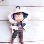 🎄雪柄✖️紺❄️💙サンタケープ　オビツ11 ねんどろいどどーる兼用