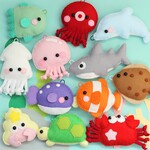 フェルトで魚釣り★お魚１２匹＆釣り竿１本★フェルトままごと