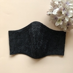 《秋色マスク》秋冬マスク　お花刺繍　レース　ブラック　おしゃれマスク　選べる裏地