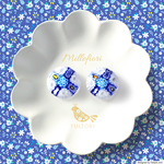 ベネチアングラス ナギット2個＊ミルフィオリ＊カボション【blue&white】