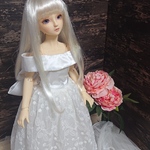 スーパードルフィー 大きなリボンのウェディングドレス ドール服 【02】