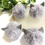 F-7ネコ耳ファー  グレー4pcs 
