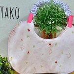クリップつきベビーちゃんのよだれかけ(癒されてんとう虫ちゃん&オレンジ)ドット柄クリップ