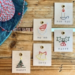 クリスマスミニタグ｜紙刺繍