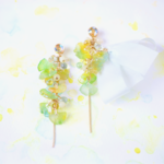 銀杏Illumination tree× Silk ribbon　【ピアス(イヤリング)】