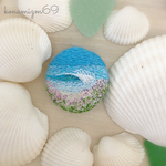 ハマダイコンの花の咲く海辺の手刺繍ブローチ