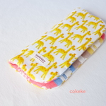 🍄限定１点🍄🦒 なかよしキリンさん🦒  ふわっふわの8重ガーゼ ハンカチ 20cm  