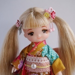 ミキマキちゃんの七五三髪飾り・リカちゃん髪飾り(ピンク)