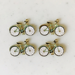 Gold Green Bicycle Pendant Tops