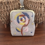 ミナペルホネン sand roseで作成しましたがま口ポーチです