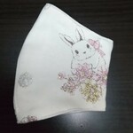 【ニットマスクシリーズ】冬のやわらかニットマスク うさぎちゃん ピンク B 