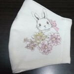 【ニットマスクシリーズ】冬のやわらかニットマスク うさぎちゃん ピンク C