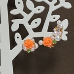 薔薇のイヤリング⭐オレンジ⭐