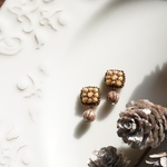 【antique flower】brown  ピアス/イヤリング