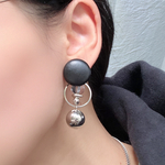 再販 ▽ 2way フェイクレザー ピアス/イヤリング