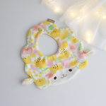 のほほんひつじさんのスタイ【チューリップイエロー】★お名前刺繍を入れられる　