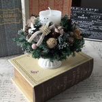 * Christmas  Candle Arrangment Ⅲ * クリスマス　キャンドルリース　アレンジメント　リース　