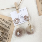 mini fur ring pink-cream bicolor