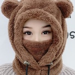 くま　ふわふわ　暖かい　フェイスガード付き　