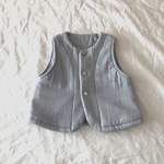 3重ガーゼこどもベスト　blue gray (size130)