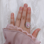 ライトパープル♥パールハートのリング