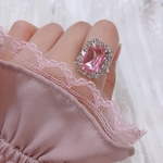 ライトピンク♥クリスタルのリング