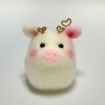 フェルト細工_干支(うし)_小(ピンク)