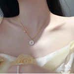 18kgp　ステンレス　椿の花 ネックレス  シェル　金属アレルギー対応　つけっぱなし