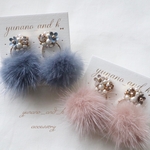 2way   Flower&Perlbijou ファーピアス　イヤリング