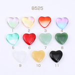 B525-4  60個 チェコガラスチャーム ハート 片穴 20×20mm 全11色 3×【20ヶ】