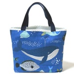 クジラと魚のレッスンバッグ　サブバッグやエコバッグにも！