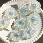 氷のお花　イヤリング/ピアス　アイスブルー