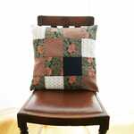 patchwork　クッションカバー　しっとりブロンズ