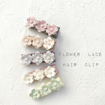 フラワー＆レースのヘアクリップ  