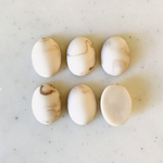 Matte White Marble Oval Cabochons