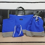 大きいサイズ☆入園入学グッズ☆4点セット☆ブルー+ボーダー