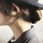 シンプルパールビジューピアス/イヤリング