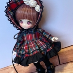 オビツ11  ワンピースセット チェック赤