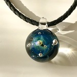 オパール 宇宙ガラスネックレス A 291020