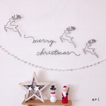 🎄クリスマス🎄merry christmas〜トナカイ付きワイヤーウォールデコ　レタリング《虫ピン付》
