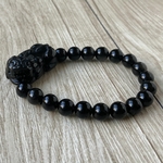 貔貅のパワーで安らぎと金運を手にする/レインボーオブシディアン/パワーストーンブレスレット/ﾊﾟﾜｰｽﾄｰﾝﾌﾞﾚｽﾚｯﾄ/ﾊﾟﾜｰｽﾄｰﾝ
