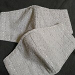 ★秋新作レース㊳　再販です素敵　ライトグレーレースマスク　お手頃価格　おしゃれ　秋用　コットンレース　ハンドメイド　