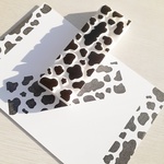 うし柄模様のラインはんこ　消しゴムはんこ