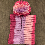 ☆新作☆スヌードにもなるペット用ニット帽　ピンクパープル